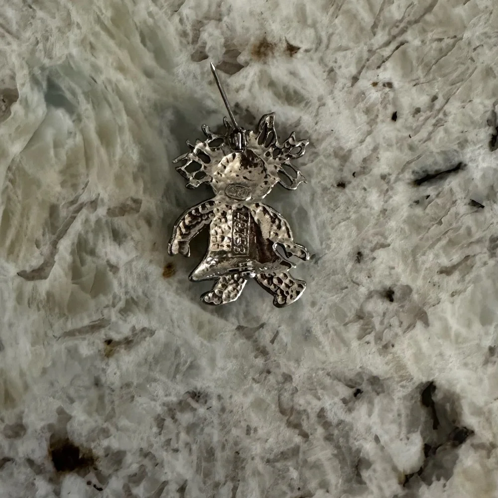 SFJ Crazy Girl Black & White Pin Brooch #48758